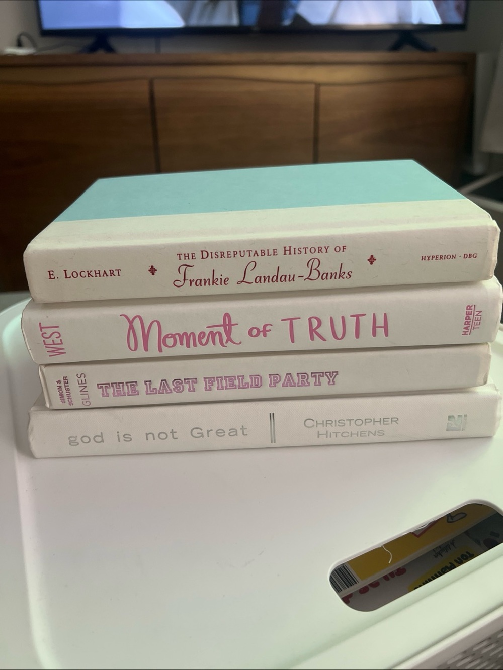 Stacked Pastel Decorative Books Set - White & Mint